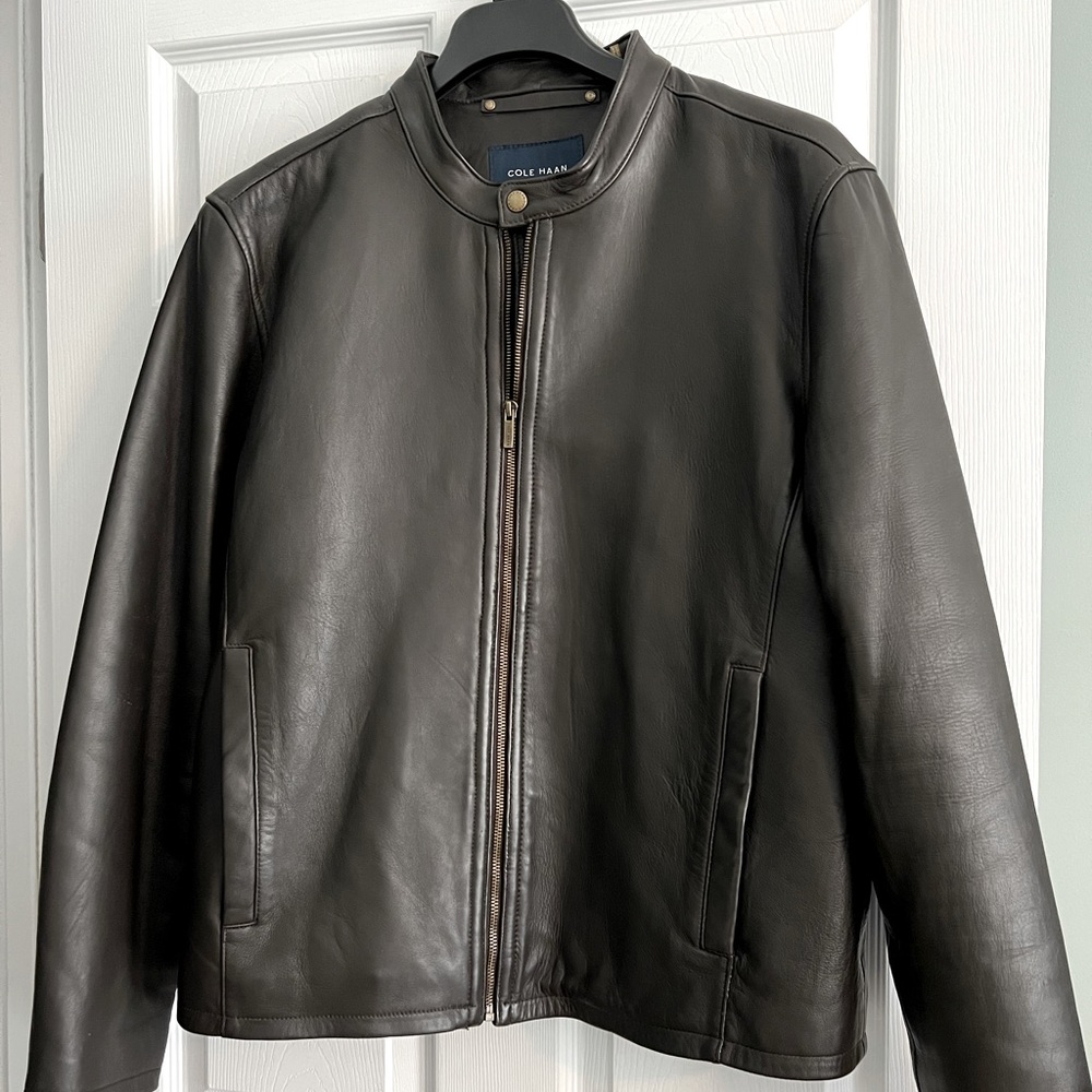 Cole Haan men’s XL black leather jacket